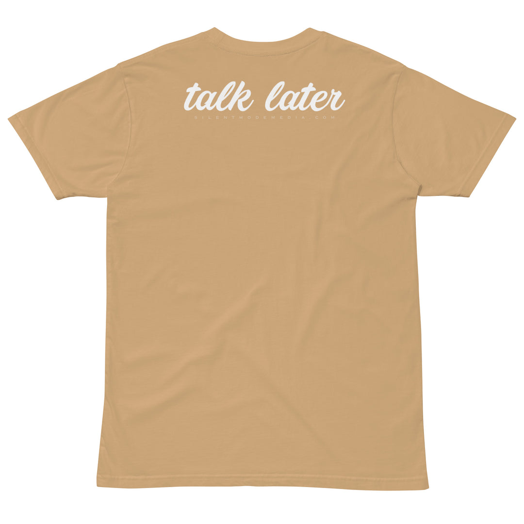 Talk Later White Cursive