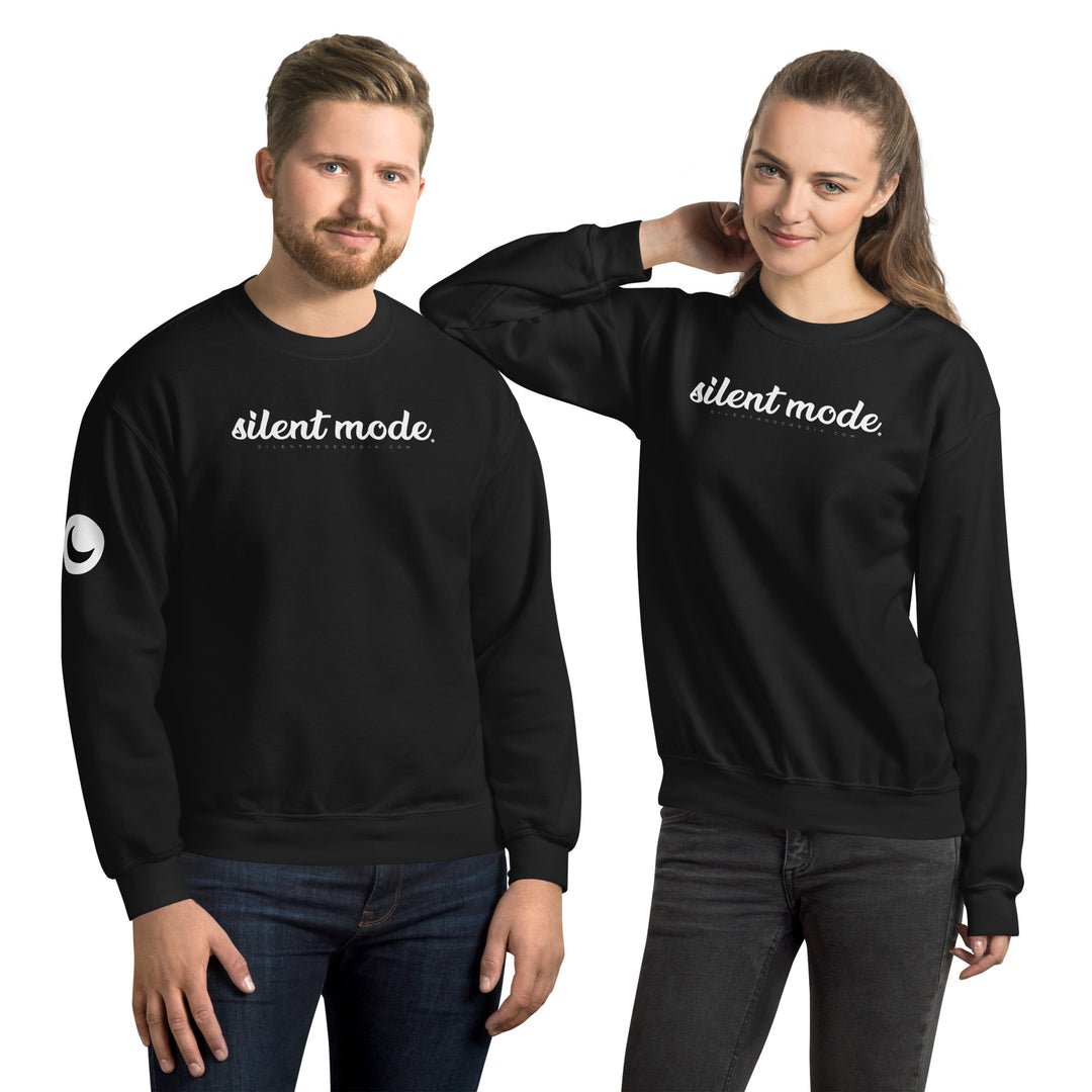 Silent Mode Pullover Black Cursive Logo