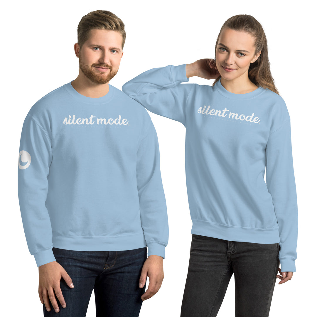 Silent Mode Pullover Light Blue Cursive Logo