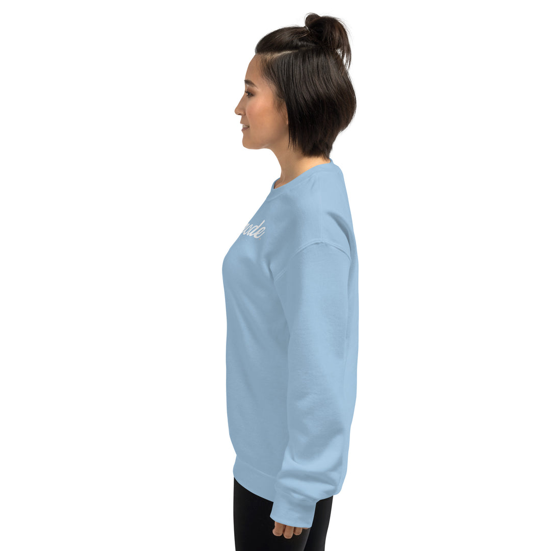 Silent Mode Pullover Light Blue Cursive Logo