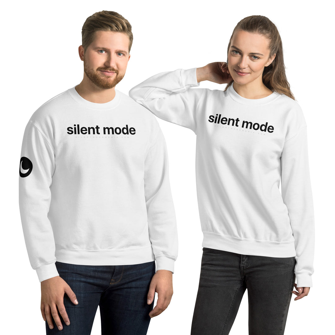 Silent Mode Pullover White Printed Logo