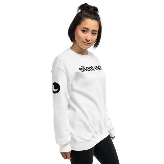 Silent Mode Pullover White Printed Logo