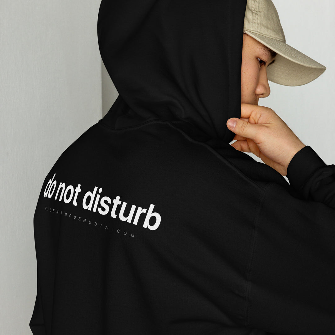 Silent Mode Hoodie (White Printed Front & Back)