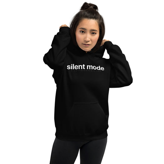 Silent Mode Hoodie (White Printed Front & Back)