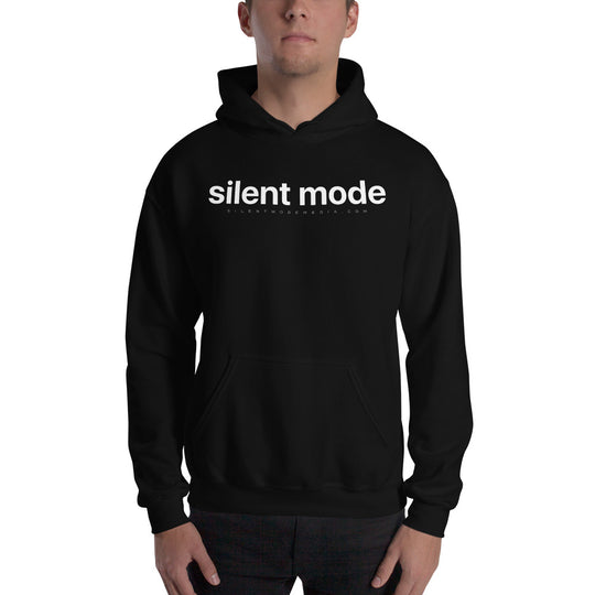 Silent Mode Hoodie (White Printed Front & Back)