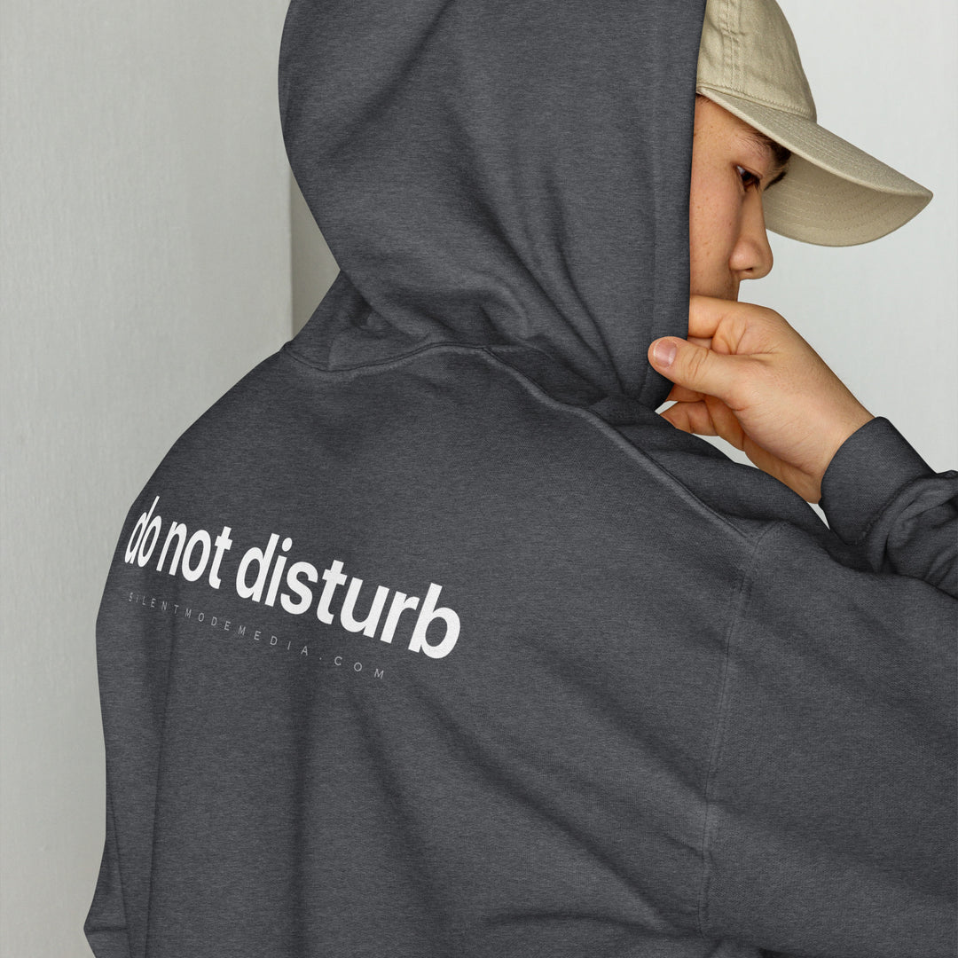 Silent Mode Hoodie (White Printed Front & Back)